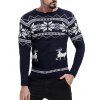 Christmas Deer Pattern Pullover Sweater - MIDNIGHT BLUE XL