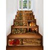 Autocollant d'Escalier de Noël Décoratif Motif de Sapin et de Feu d'Artificiel - multicolor 6PCS X 39 X 7 INCH( NO FRAME )
