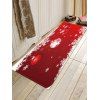 Tapis de Sol de Noël Anti-dérapant Absorbant d'Eau Motif de Boule et Flocon de Neige - Rouge W16 X L47 INCH