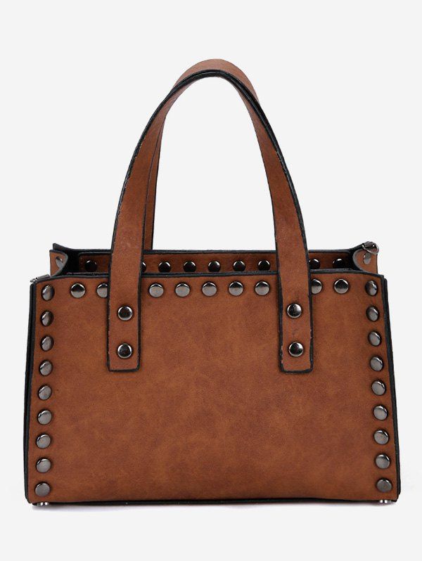 

Rivet Going Out Chain Tote Bag, Brown