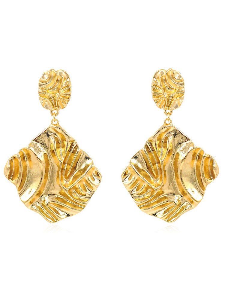 

Overstatement Irregular Geometric Alloy Drop Earrings, Gold
