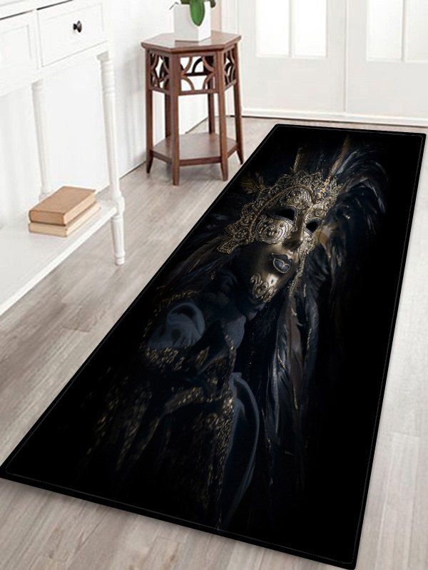 

Mask Printed Floor Mat, Jet black