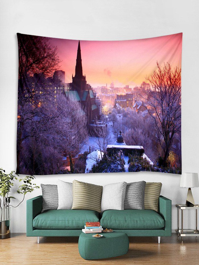 

Winter City Print Tapestry Wall Decoration, Multi