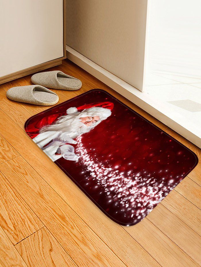[26 OFF] 2021 Magic Father Christmas Printed Floor Mat In CHERRY RED DressLily