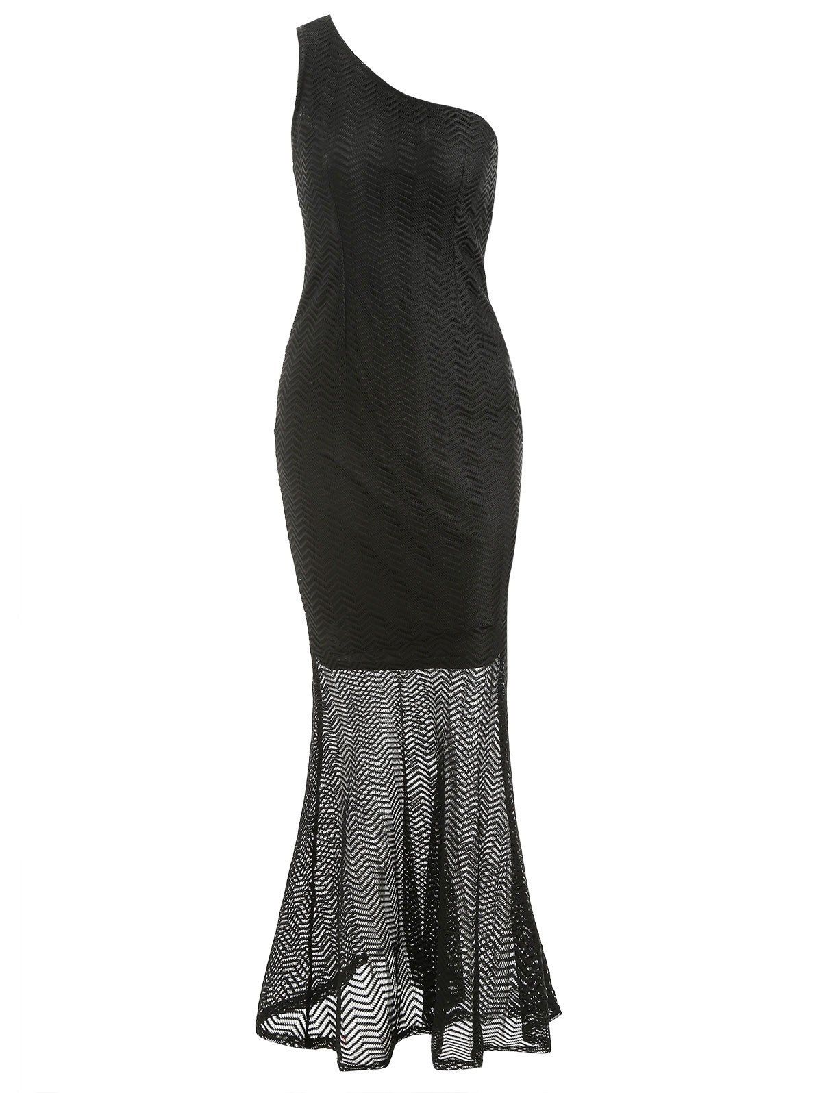 

One Shoulder Maxi Dress, Black
