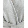 Open Front Button Long Duster Cardigan - LIGHT GRAY L