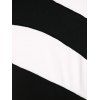 Asymmetric Color Block Long Sleeve T-shirt - BLACK M