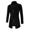 Manteau Long à Simple Boutonnage à Col Revers - Noir L