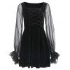 Robe Patineuse Croisée en Velours - Noir 2XL