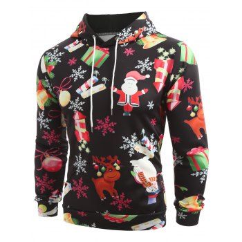 Image of Christmas Elements Print Pullover Hoodie