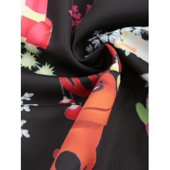 

Christmas Elements Print Pullover Hoodie, Black