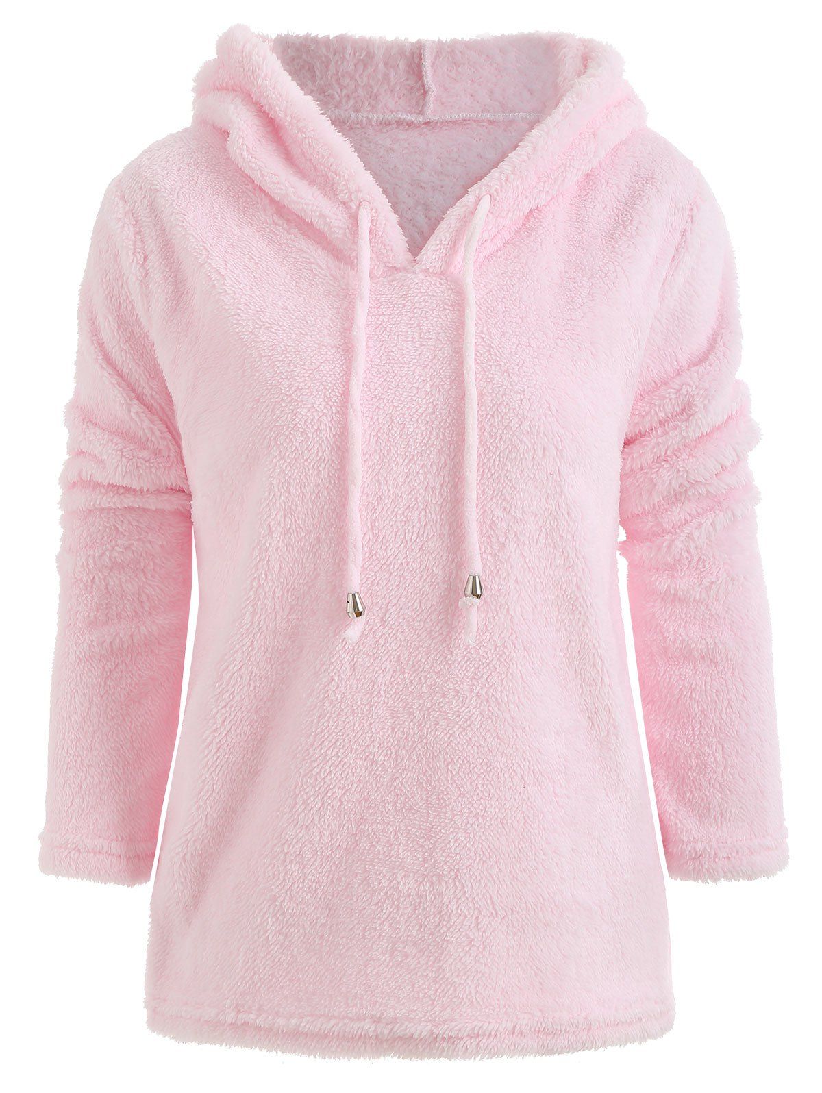 fluffy hoodie pink