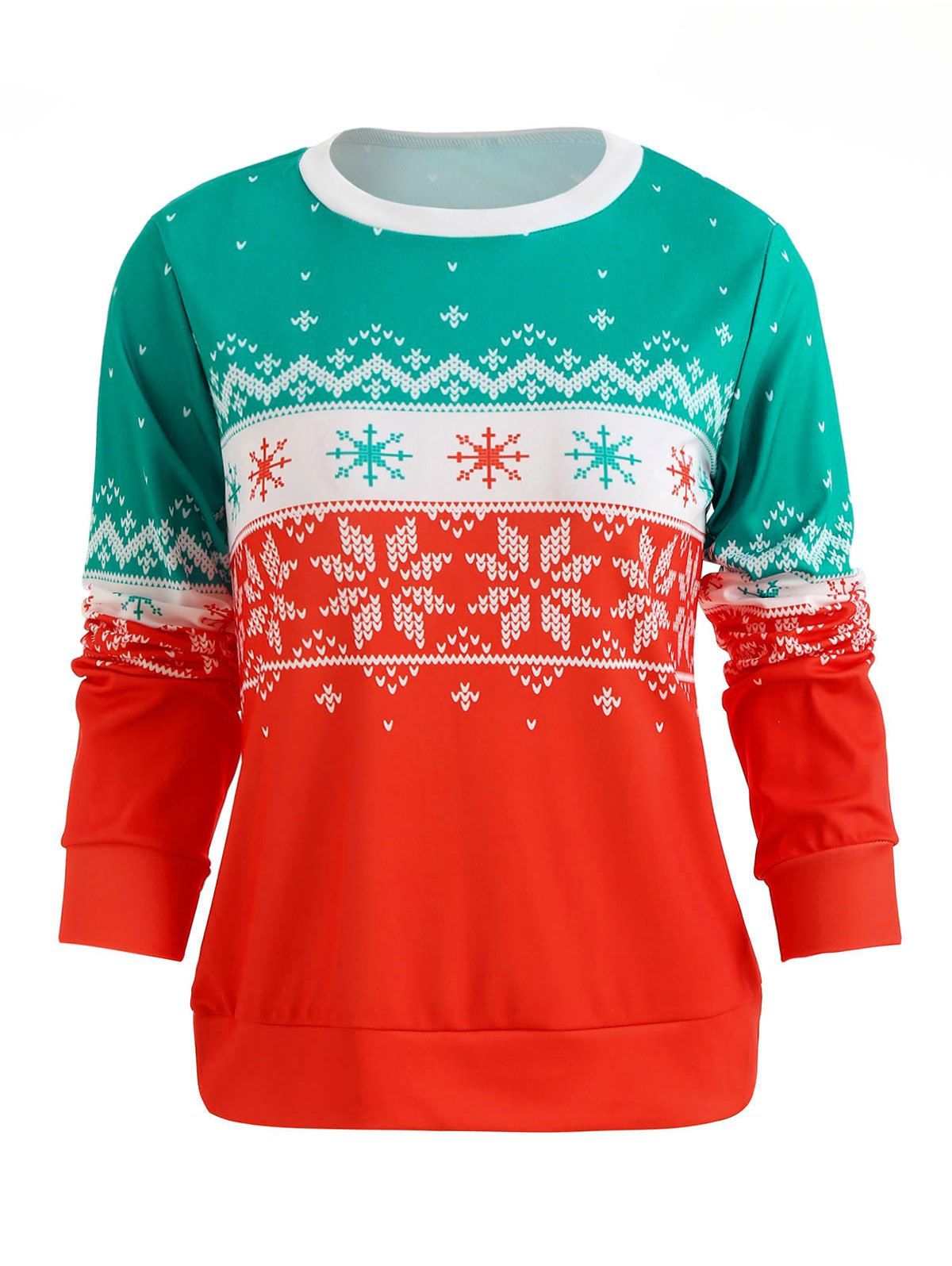 

Christmas Snowflake Print Sweatshirt, Rosso red