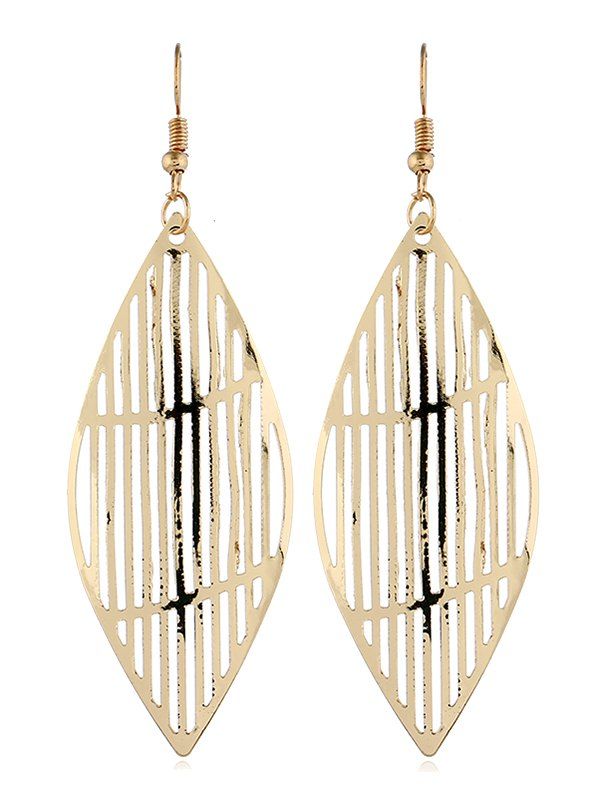 

Metallic Leaf Design Drop Earrings, Gold