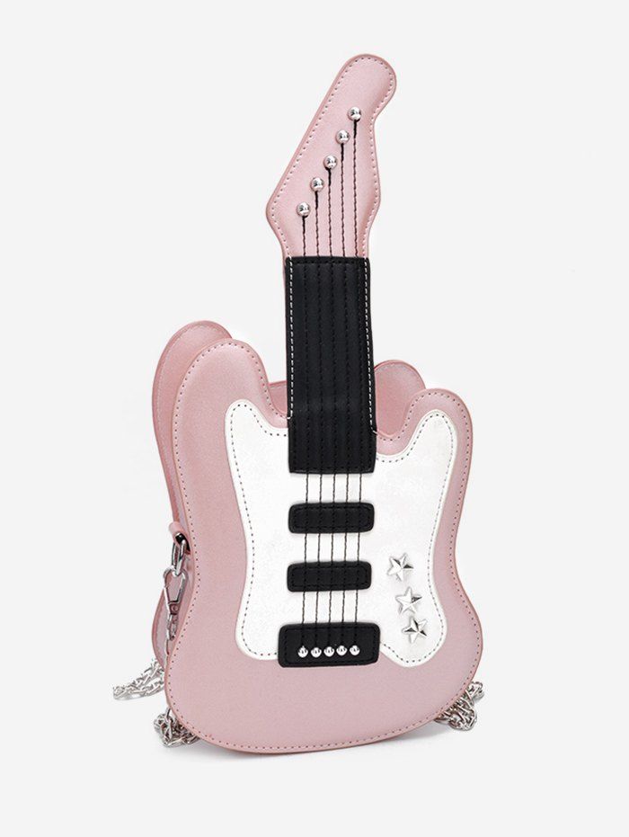 

Mini Guitar Shape Crossbody Bag, Pink