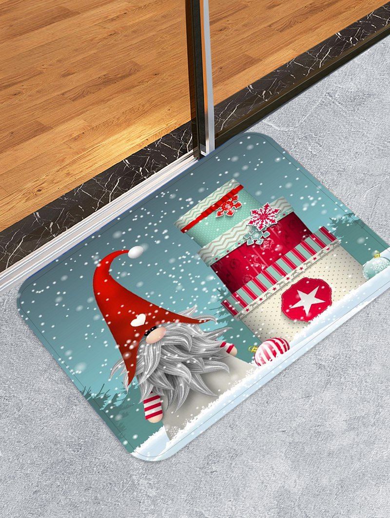 

Beard Father Christmas Printed Decorative Floor Mat, Red