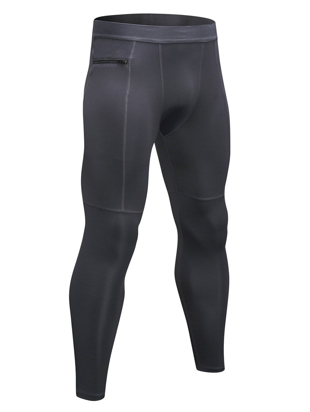 

Zipper Embellished Casual Sport Pants, Cloudy gray