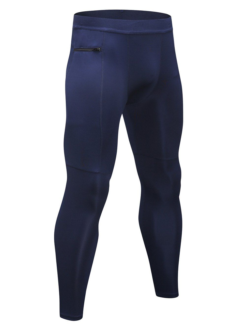 

Zipper Embellished Casual Sport Pants, Navy blue