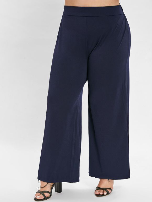 Pantalon Droit de Grande Taille - Bleu profond 1X