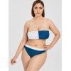 Ensemble de Bikini Bandeau Bicolore Grande Taille - multicolor 2X