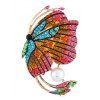 Faux Pearl Rhinestone Studded Butterfly Brooch - multicolor 