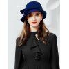 Chapeau de Cloche Vintage en Laine avec Nœud Papillon - Bleu profond 
