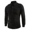 Chemise Epaulette Design Zippée avec Poches - Noir M