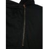 Asymmetric Half Zip Solid Hoodie - BLACK XL