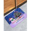 Tapis de Sol Décoratif Bonhomme de Neige et Sapin de Noël Imprimés - Bleu profond W16 X L24 INCH