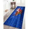 Tapis de Sol Décoratif Père Noël et Cerf Imprimés - Bleu Myrtille W16 X L47 INCH
