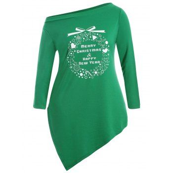 

Christmas Graphic Longline Tee, Green