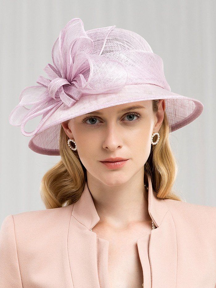 

Floral Solid Color Elegant Hat, Mauve