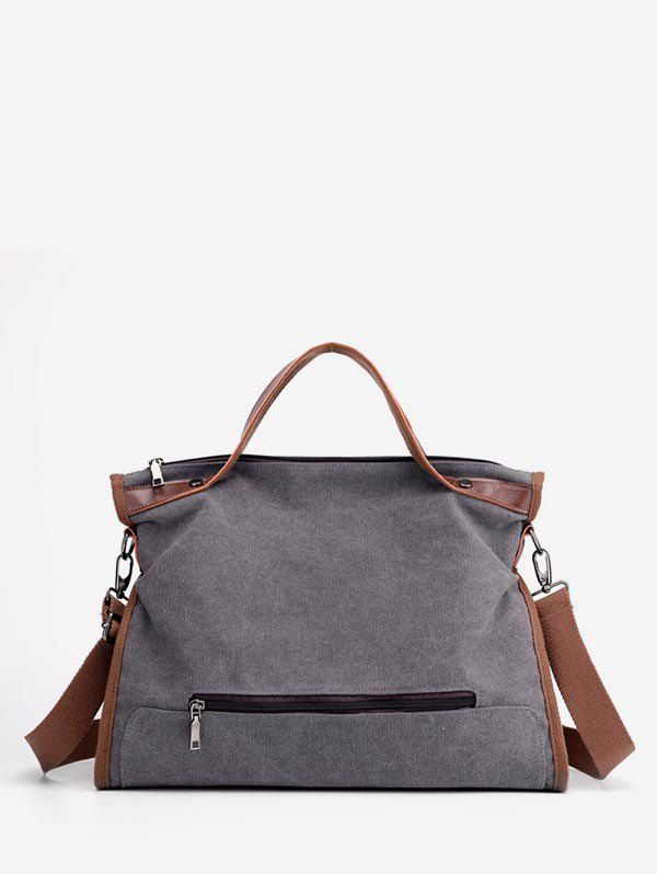 

Large Capacity Canvas Design Tote Bag, Gray