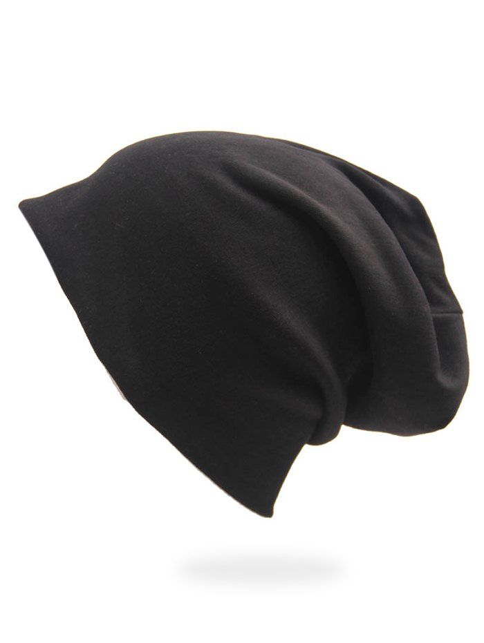 

Solid Color Casual Baggy Beanie, Black