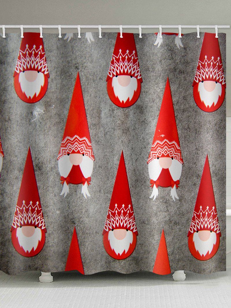 

Christmas Cap Print Waterproof Bathroom Shower Curtain, Multi