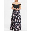 Robe longue à imprimé floral et grande taille - Noir L