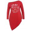 T-shirt Long à Motif de Noël - Rouge XL