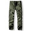 Pantalon Cargo Zippé Ourlet à Cordon à Multi-Poches - Vert profond 2XL
