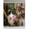 Rideau de Douche de Noël Imperméable Chat en Boule Imprimés - multicolor W71 X L71 INCH