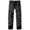 Pantalon Cargo Zippé Solide avec Multi-Poches - Noir L