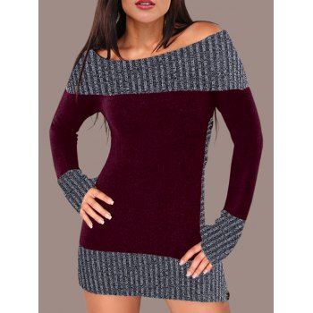 Hit Color Tunic Knitted Dress