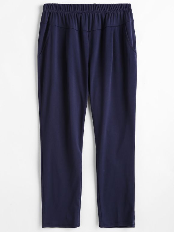 Pantalon Décontracté à Taille Elastique de Grande Taille - Bleu profond 2X