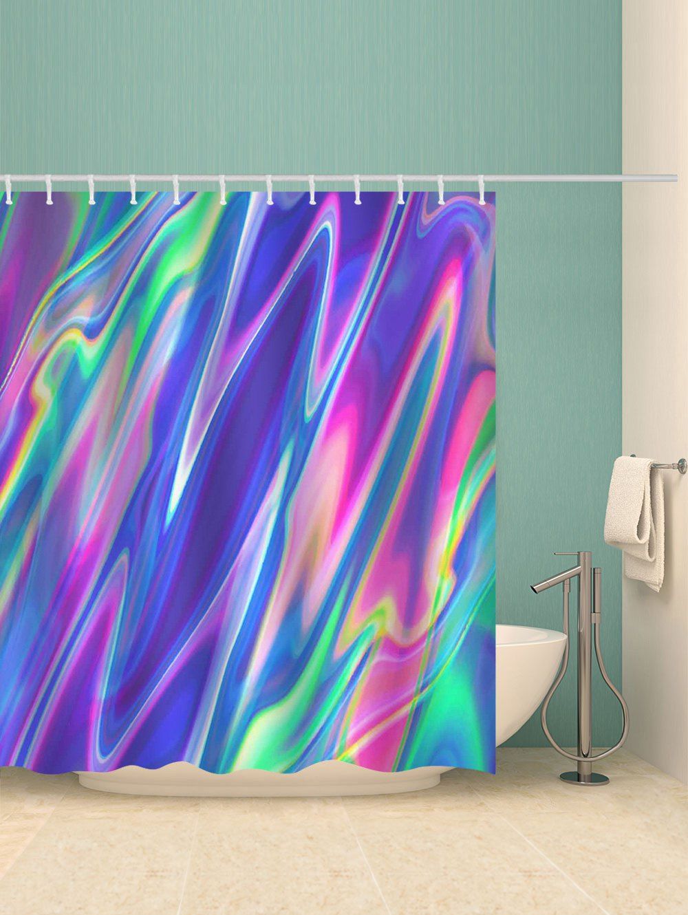 Photo Gallery Iridescent Print Waterproof Bathroom