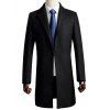 Style Long Turn Down Collar laine Blend Coat - Noir XL