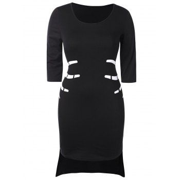 

Plus Size Skull Bone Halloween Dress, Black