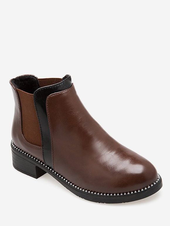 Bottines Chelsea à Cheville en Couleur Contrastée - marron foncé EU 37