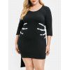 Robe d'Halloween Crâne Os de Grande Taille - Noir 4X