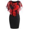 Robe à Rose Saint-Valentin Grande Taille - NOIR/ROUGE 4XL
