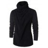 T-shirt en Fausse Fourrure à Col Roulé - Noir 2XL