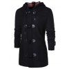 Manteau en Molleton à Capuche Panneau Imprimé - Noir 2XL
